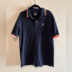 Psycho Bunny Navy Polo with Orange & White Trim